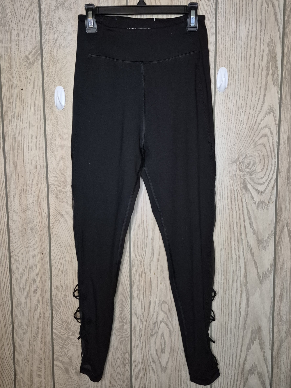 Victoria's Secret Black Lace-Up Side Leggings